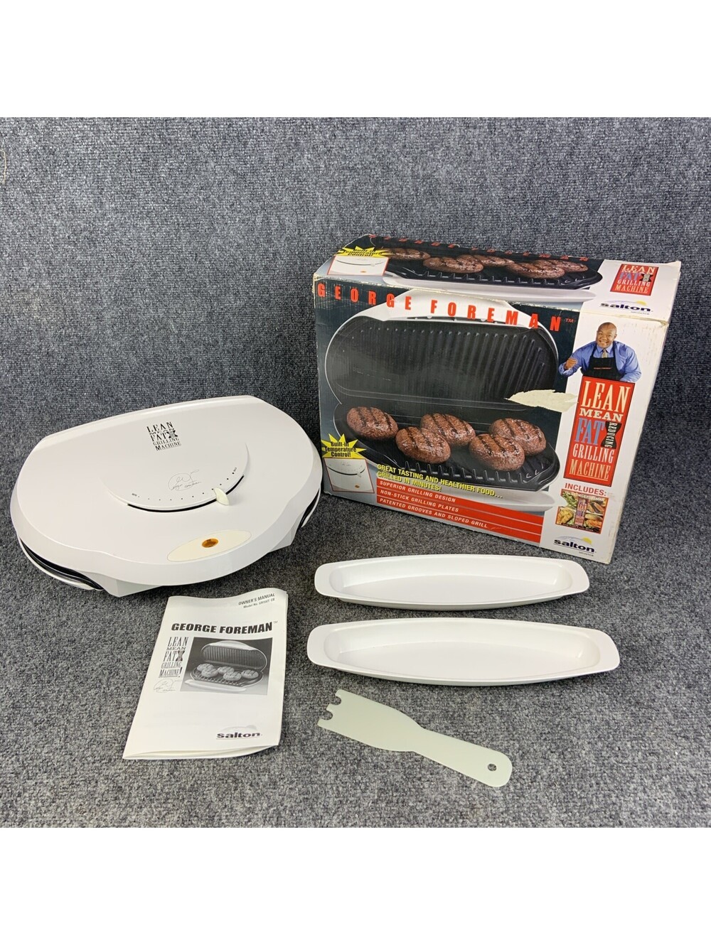George Foreman Lean Mean Fat Reducing Grilling Machine GR15VT White Family Size